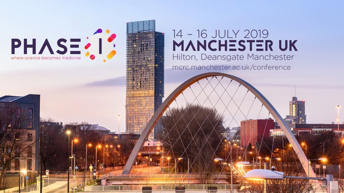 MCRCnews's tweet photo. A new year always gets us planning ahead. How's your Sunday 14th-Tuesday 16th July looking? Free? Good! That means you can register for our 'Phase I: Where Science Becomes Medicine' conference held in partnership with @ECMC_UK at @HiltonMCR. https://t.co/0oRDnQt9WA https://t.co/UPPb2Wd7qW