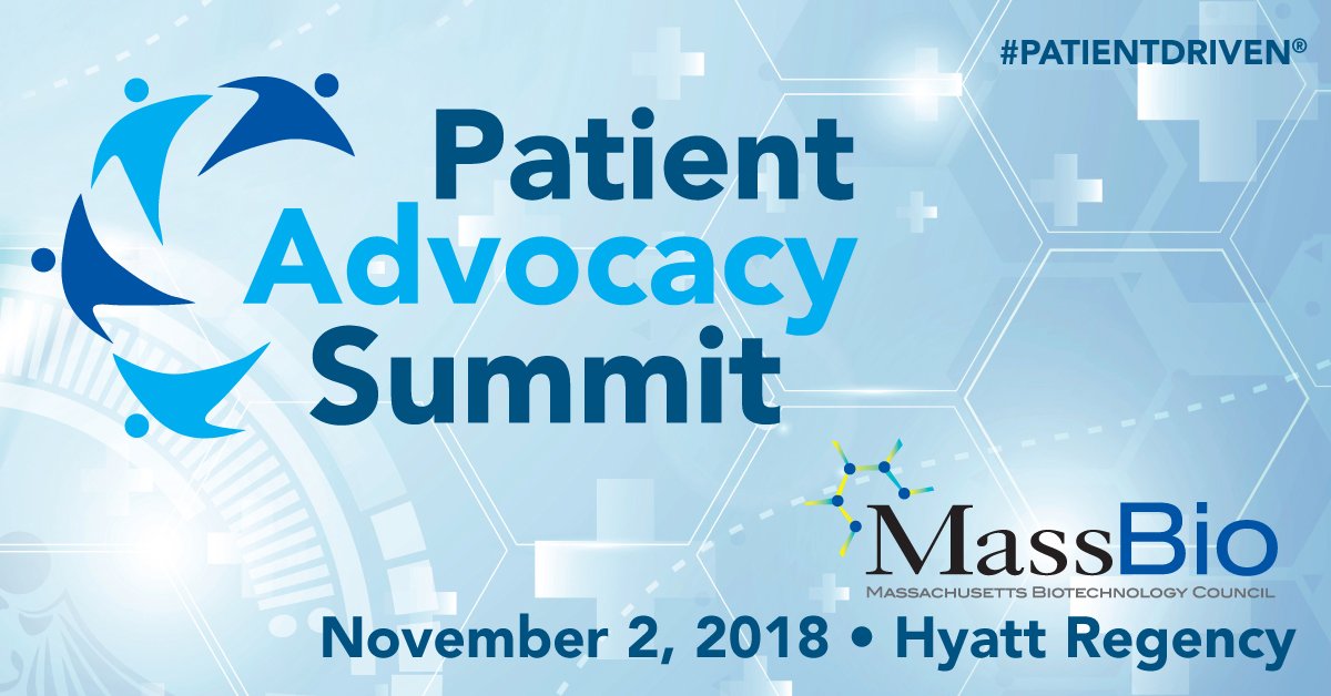 MassBio's tweet photo. Come hear directly from patients who will share their experiences of diagnosis, genetic testing, clinical trials and more at MassBio's Patient Advocacy Summit on 11/2. Learn more and register: https://t.co/pDK3LbE5VJ #PATIENTDRIVEN® https://t.co/BZnPrmxYaS
