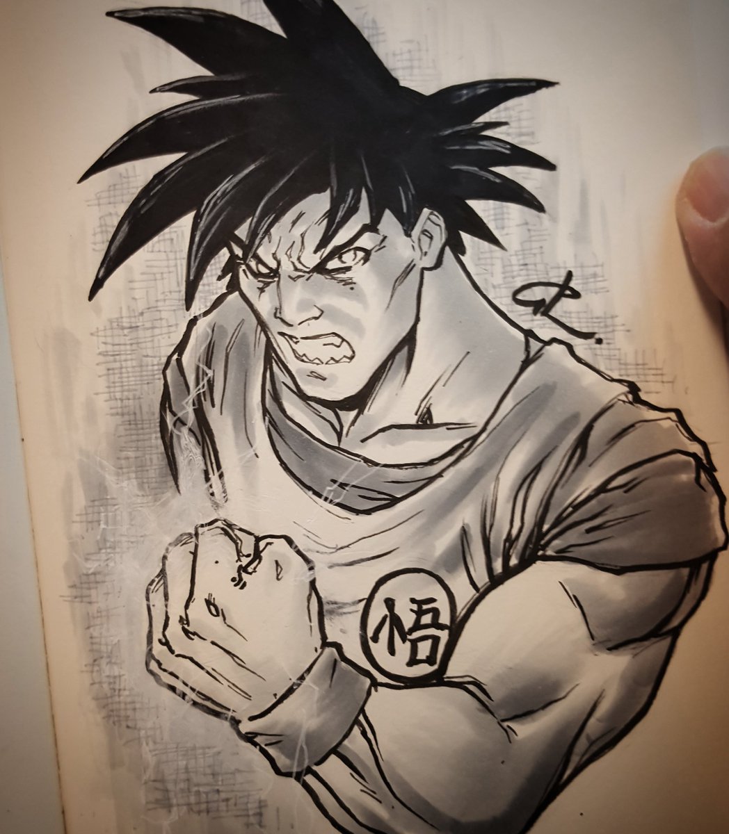 AlxndrChng's tweet photo. Late already...but better late than never! #Inktober #inktober2018 #InktoberDay2  #Goku #DragonBallZ #comicart #sketch https://t.co/4pIEBFiiPn
