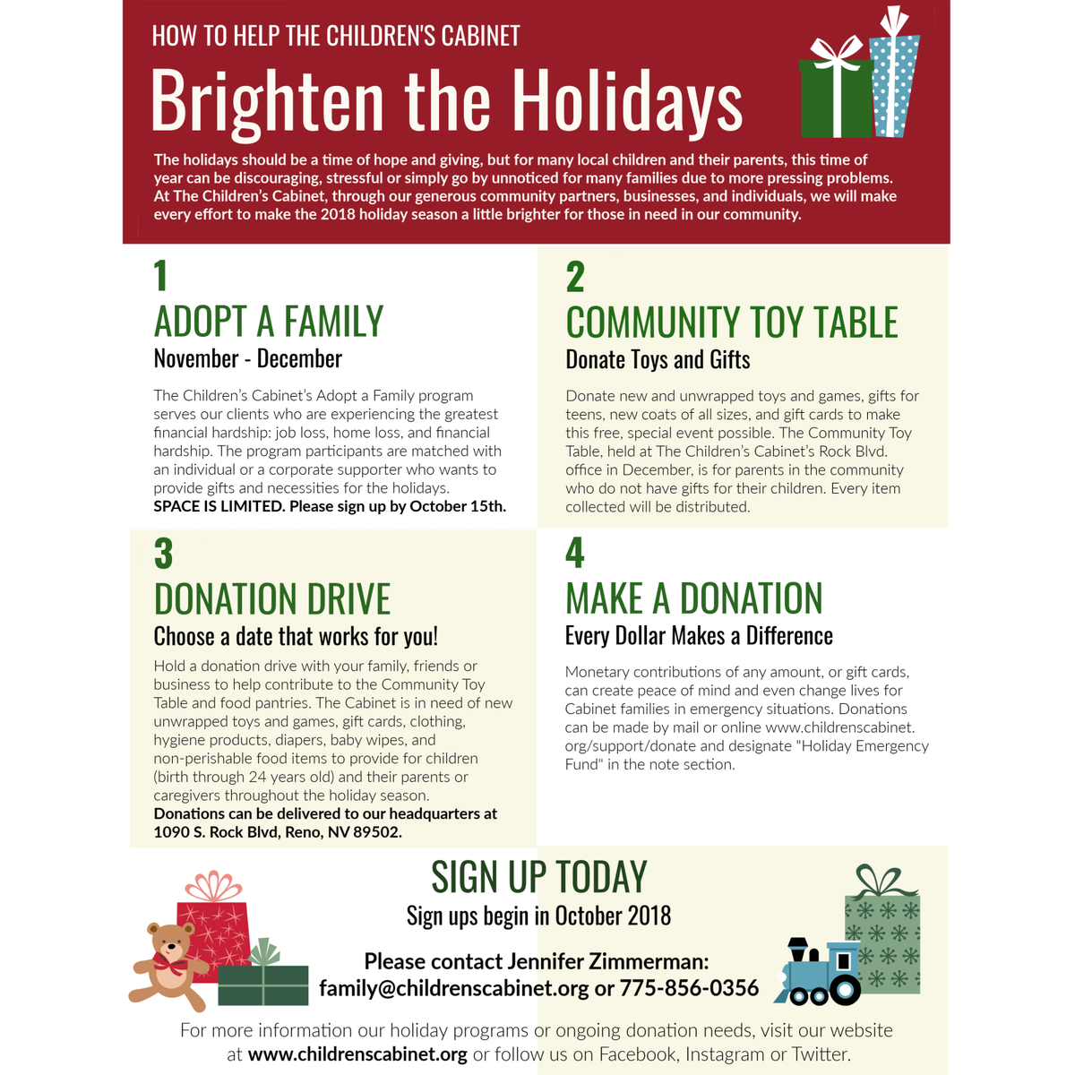 ChldrnsCabnt's tweet photo. It's hard to believe the holidays are almost here! Check out how you can get involved with The Children's Cabinet and help us bring the hope of the holidays to Nevada families in need. https://t.co/60s4pdPDm5 
#holidayneeds #holidayevents #family #community #forthekids https://t.co/9w6JGm3Nd5