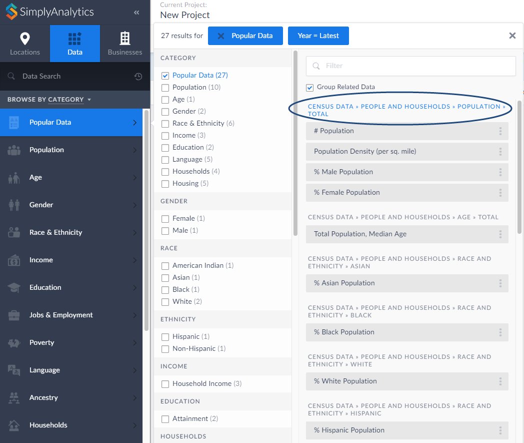 SimplyAnalytics's tweet image. This week&apos;s blog post focuses on a quick feature highlight that will help you easily browse and search for data variables. Learn more about #JumptoPath here: goo.gl/AxV1rG  #datasayswhat #simplyanalytics