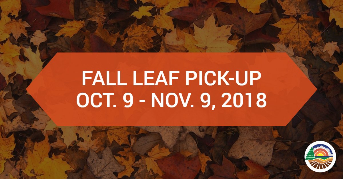 The Fall Leaf Pick-up Program will run from October 9th through November 9th. Please place leaves by the curb in brown paper bags for pick-up.