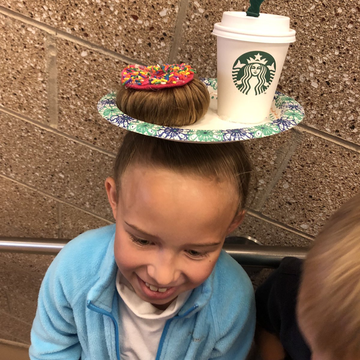 District49's tweet image. Did a double-take when we met Emily Parker, a third-grader at Rocky Mountain Classical Academy, and one of many taking full advantage of Crazy Hair Day 🍩🍩 #RMCA #CountDay #D49CharterCheckIn  #MmmDonut #Awesome