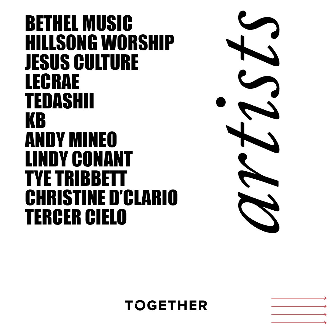 together_2020's tweet photo. The artists at Together 2018 aren’t just talented musicians. These guys shape culture. They go all in 110% for the Gospel. And they inspire us all with their lyrics and lifestyle.
—
Needless to say, we are SO excited to have them all with us for Together 2018!! 🙌🏽 https://t.co/3QskFhFeZT