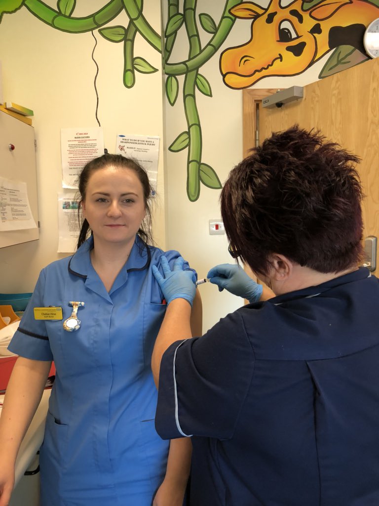 sistercook2018's tweet photo. Peer flu vaccine starts on rainforest ward #settingagoodexample #protectingeachother #protectingourpatients https://t.co/MjA8pz4H0v