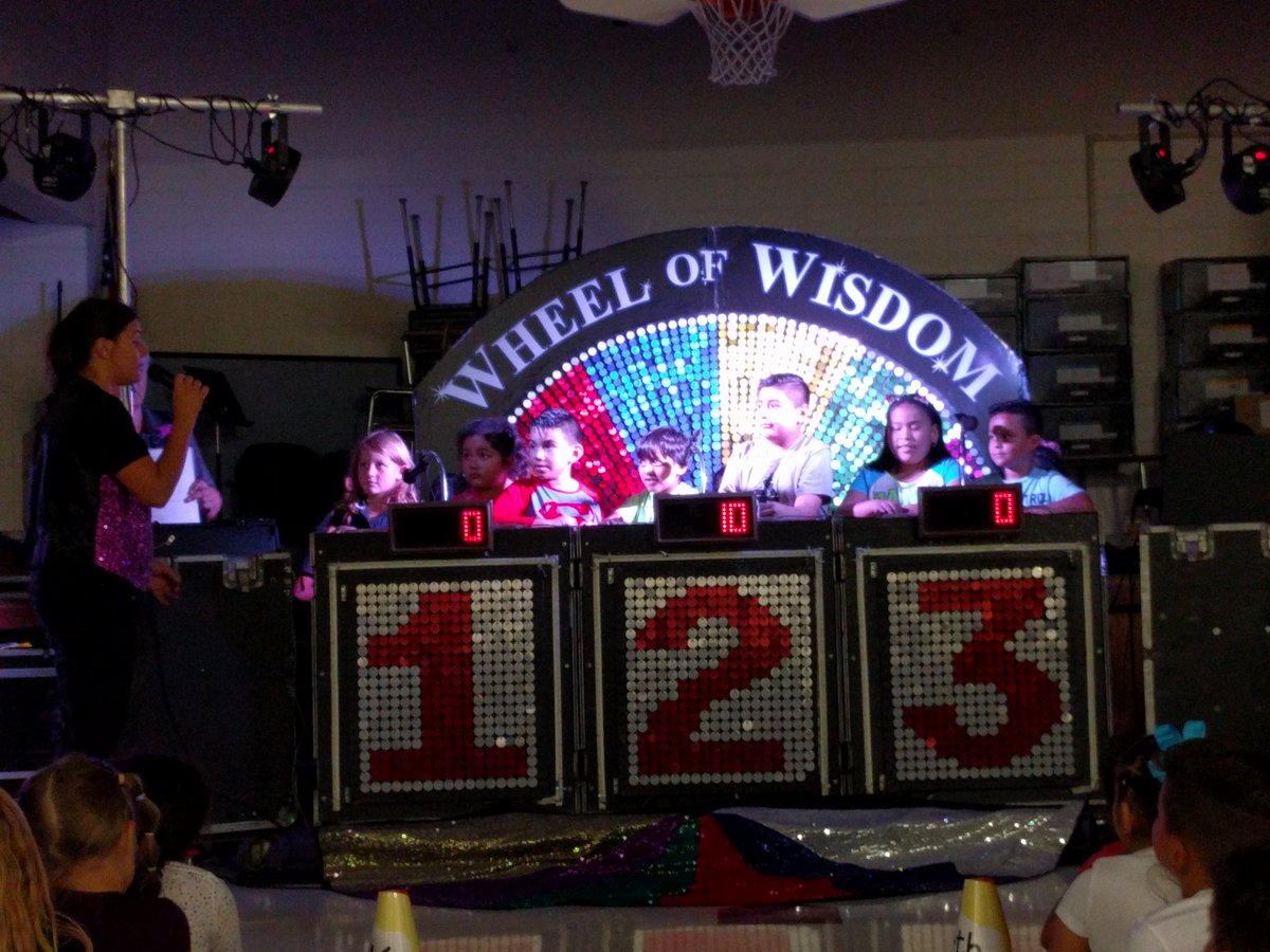 LakeParkASD4's tweet photo. Thank you, Lake Park PTA for bringing the Wheel of Wisdom to Lake Park!  Everyone had a blast at the assembly!  #LPPanthers #ASD4ALL https://t.co/A6mqolly8M