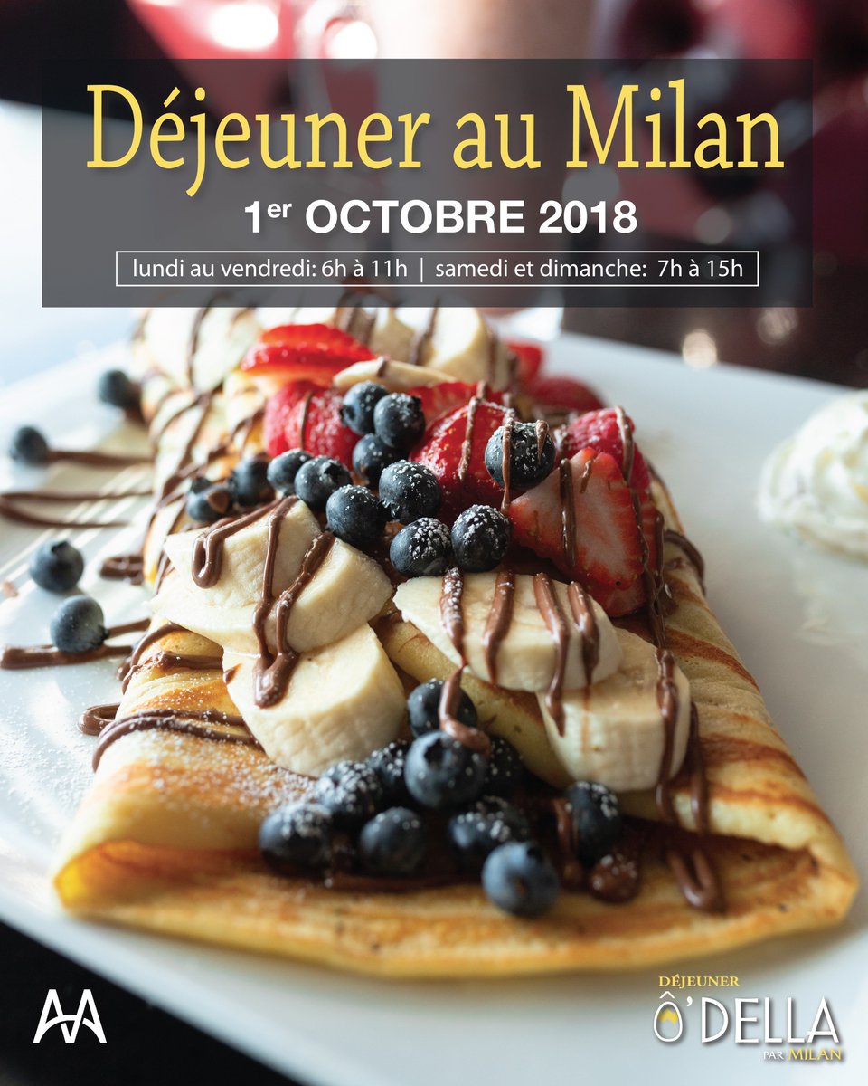 MilanGatineau's tweet photo. Vous avez envie d’un BON DÉJEUNER? 🍳 🥞

Milan Gatineau commence les déjeuners le 1er octobre tous les matins, 7 jours par semaine du lundi au vendredi entre 6h à 11h | samedi et dimanche entre 7h à 15h! 😋 https://t.co/s2yrSb1UKG