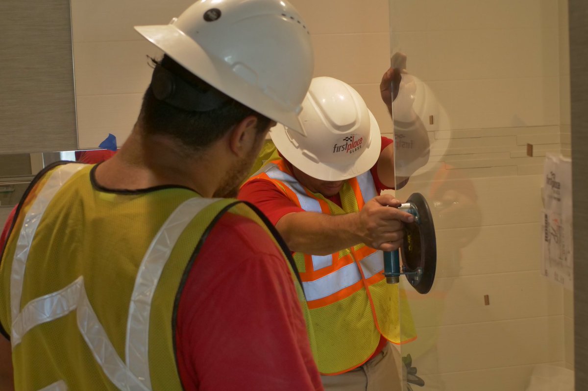 GlassFirst's tweet photo. We are turning the corner at the new Marriott in Rancho Cucamonga. Beautiful rooms, and a great location - this project has been fun. Stay tuned for the final product. #firstplaceglass https://t.co/BHeC8rUO7m