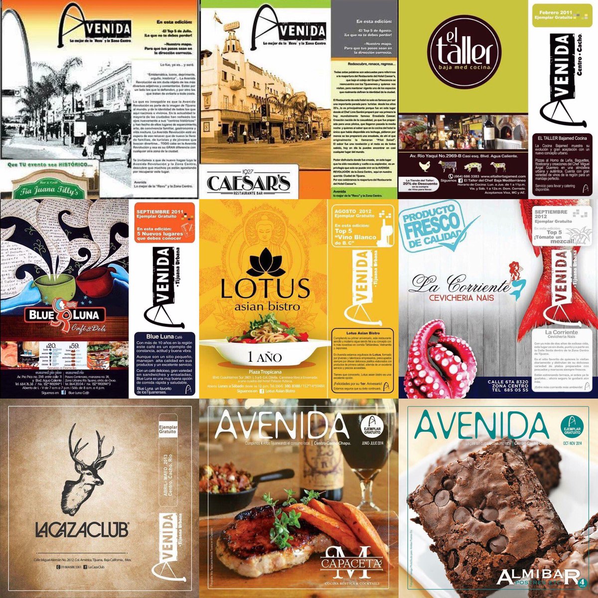 #TBT Hasta el momento estas son sólo algunas de los portadas de nuestra antes edición impresa #AvenidaTijuana, la primera publicación en #Tijuana dedicada únicamente al #ConsumoLocal 💪😍
#WeekCollage #ComeTijuana #ConsumoLocal