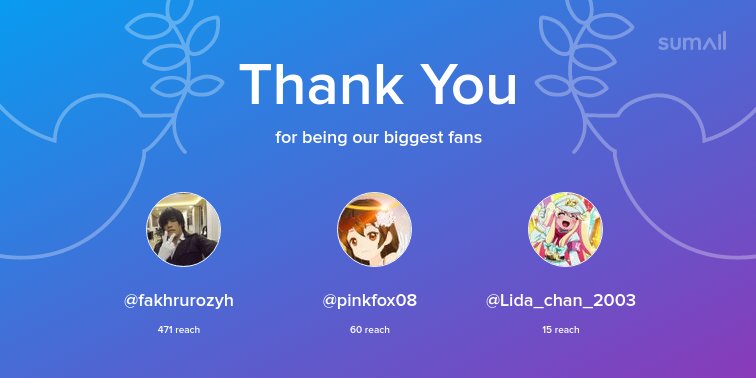 Kevg004's tweet photo. Our biggest fans this week: @fakhrurozyh, @pinkfox08, @Lida_chan_2003. Thank you! via https://t.co/bRSfrAA18L https://t.co/w2nnfhSHva