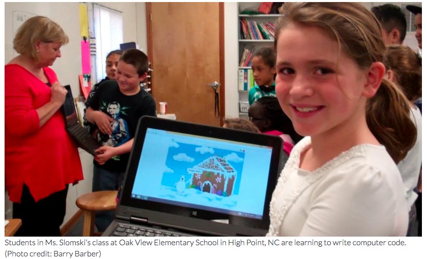 NCTVNetwork's tweet image. Saw a coding event in GSO this weekend (eventbrite.com/e/mommydaddy-m…) &amp;amp; it reminded me of @HSG_Ed NC alum @barryrbarber's 2016 piece on "Why Students Should Code": ednc.org/2016/02/16/sho….  Still relevant--take a read for his take.  #nced #ncSTEM