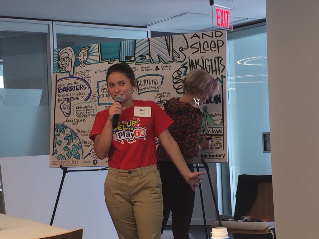 AASATotalChild's tweet image. Some visual notetaking summaries and student ambassadors during the @GENYOUthNow sleep and teen insights results #SmarterSleep #learningconnection cc) @sleepnumber
