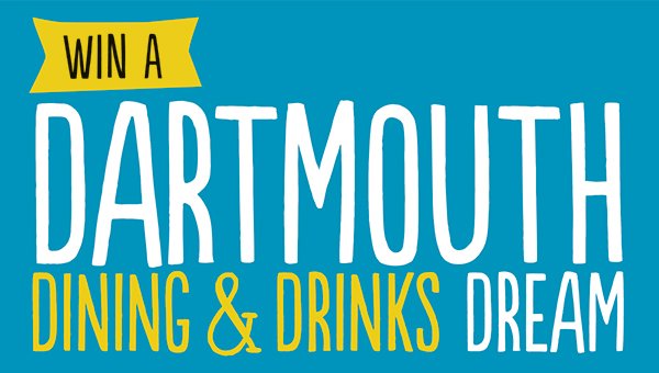 Win a Dartmouth Dining &amp; Drinks Dream. 9 great restaurants have come together to create the city’s tastiest prize.
<a href= kingsumo.com/g/qrhkoi/win-a…">Click Here to Enter! </a>