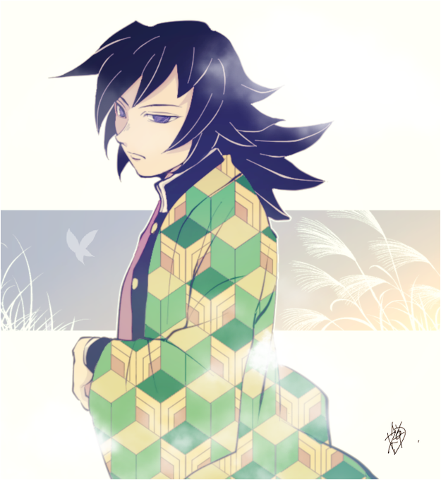 禅さんがTwitterに投稿した冨岡義勇(鬼滅の刃)のイラスト。