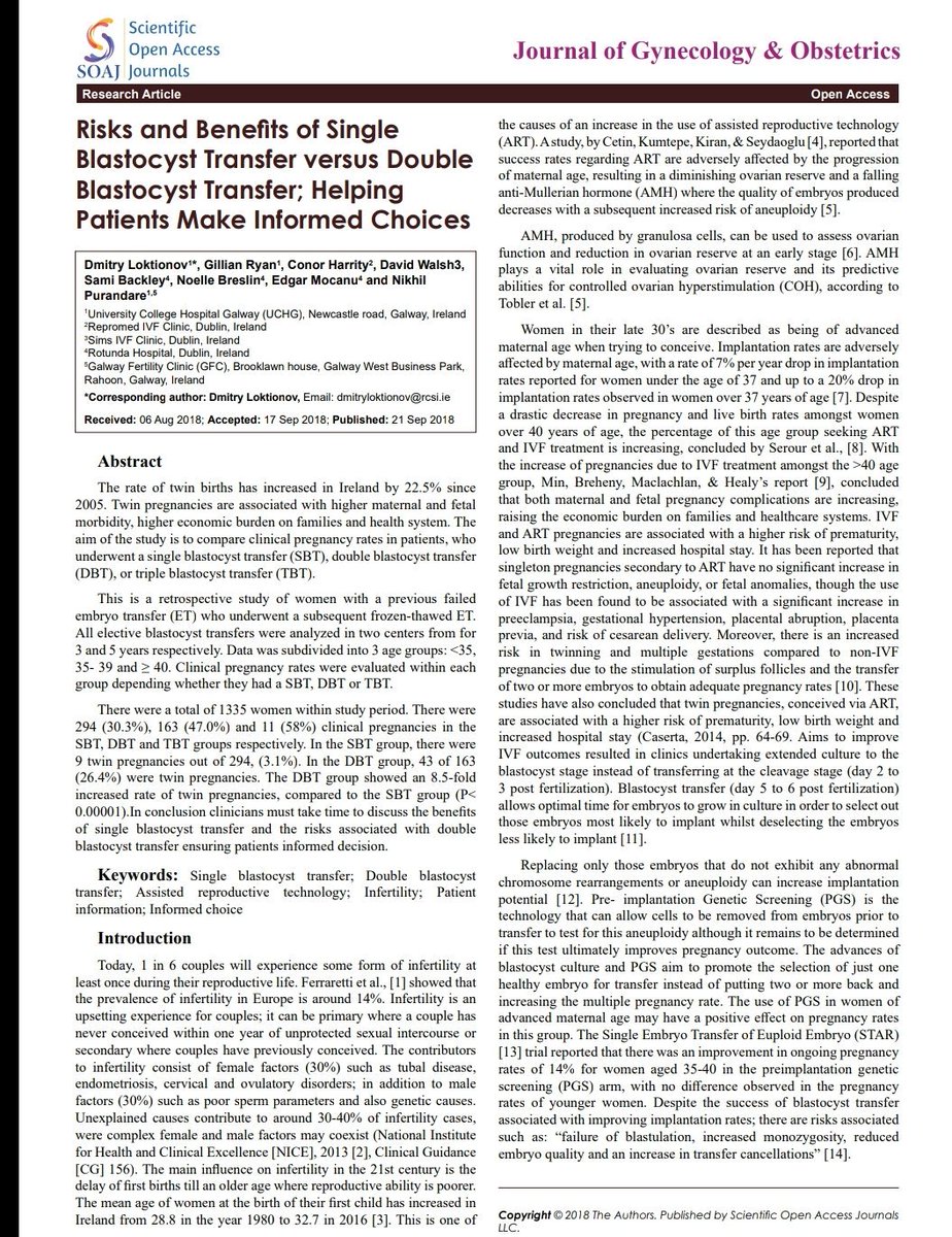 drDYLV's tweet photo. Please read my new #research article on risks and benefits of #multiplepregnancy after #ivf #assistedreproductiontechnology #infertility  raising patient #awareness #science2.0 https://t.co/zsvVSiHhDi