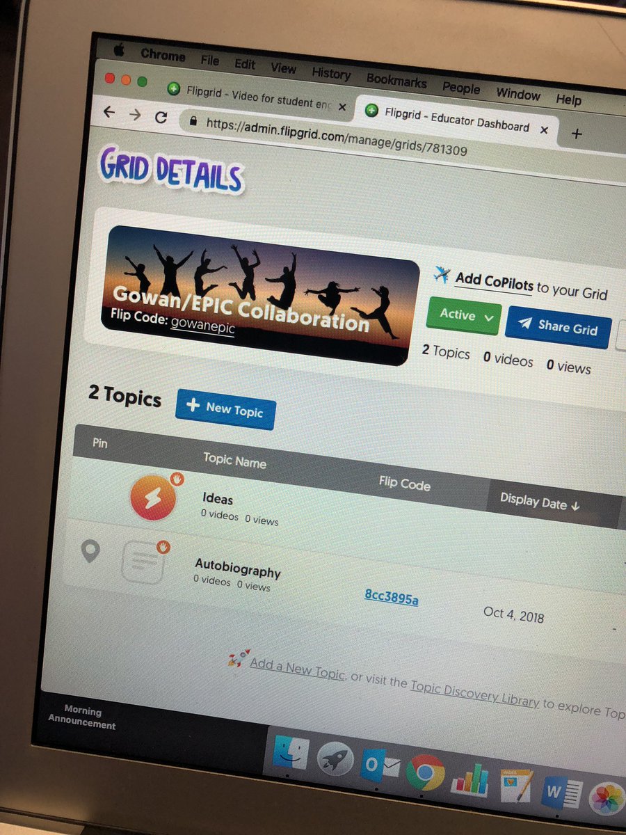 jblank3rd's tweet photo. Writing an autobiography and then uploading Clips to @Flipgrid to share with our buddies! AZ/MO friends 💜 @ccabanillas1 @GowanGators #gsathirdgraderocks #GatorsAreAmazing https://t.co/aSsu5aXMPi