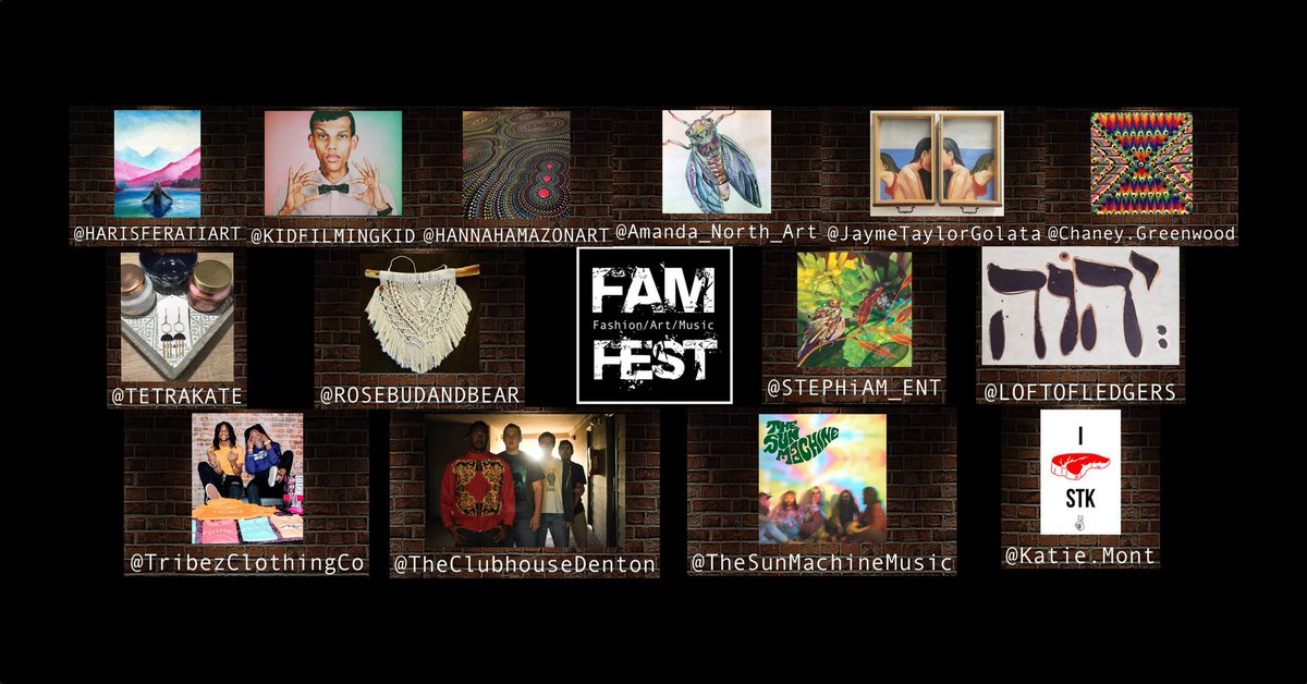 StudioEDenton's tweet photo. This Saturday #art #bands #fashion! Come check out #FAMFEST  #UNTGotTheSauce #DENTON #dentoning #studioe #unt #UNT22 #unt20 #UNT19 #TWUevents #twu https://t.co/Lw810lj8Nc