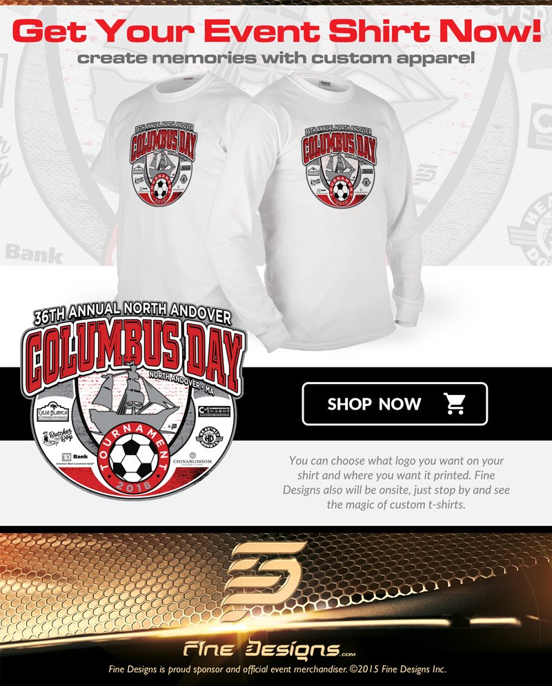 NASACDT's tweet photo. Get your official 2018 Columbus Day Tournament gear now before the games begin!  Click the link to personalize your own t-shirt or sweatshirt!

https://t.co/WViZxcgzhz https://t.co/zb1mUEyD8Z