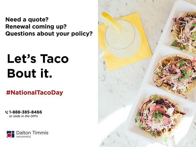 🌮🌮🌮 Grab some Tacos for lunch and give us a shout! We got answers for Home, Auto, Business Insurance &amp; More! Basically if you got it, we can insure it! Happy #nationaltacoday 
Who has the best Tacos!? Comment down below! ⬇️⬇️⬇️ ift.tt/2OE9vX1