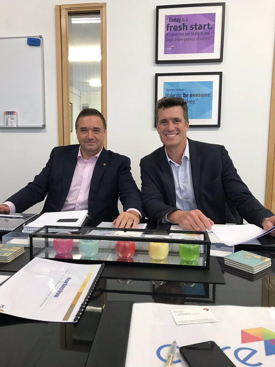 Our Chief Innovation Officer <a href="/GregSearle2012/">Greg Searle</a> MBE, caught up with <a href="/CoreBusSol/">Core Business</a> Chairman @JohnHolmes66 in Manchester today. #Partnership