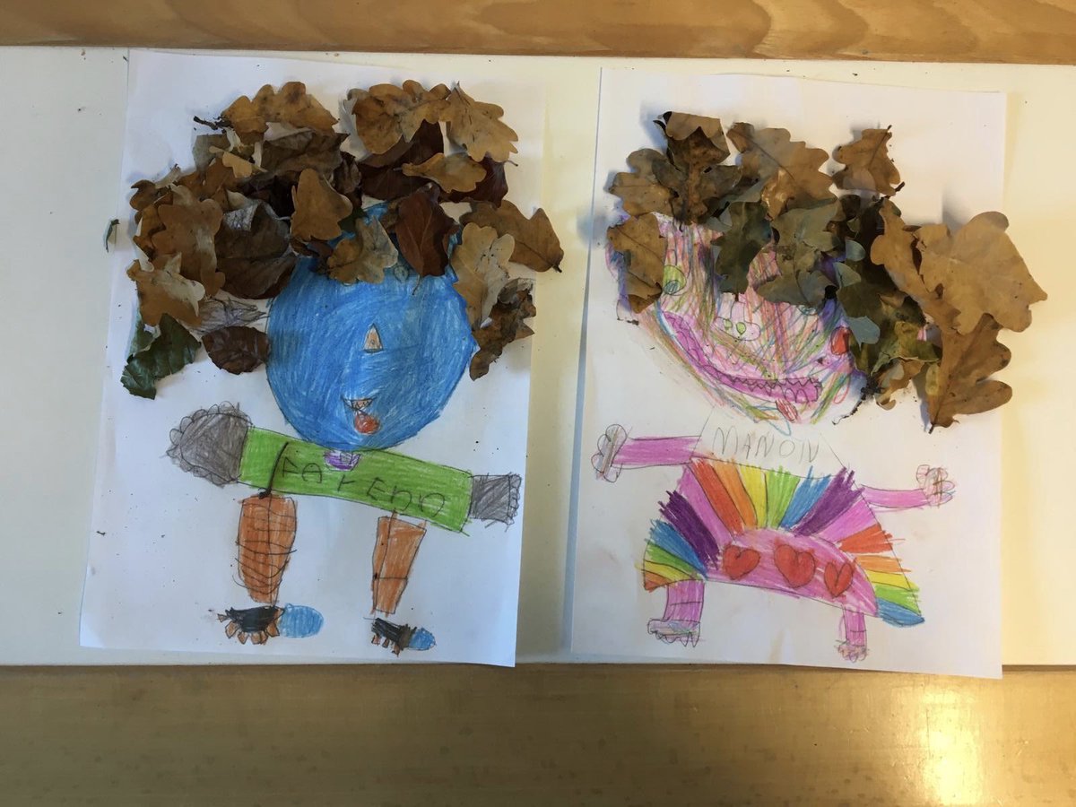 Knutselen met produkten uit de natuur #natuur #bladeren zoeken en er een #uniek werkje van maken