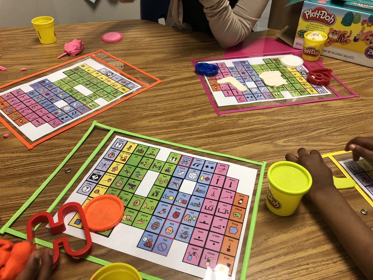 MrsHartgraves's tweet photo. We are saying more with CORE with a simple and fun Play-Doh activity today! Letter cutters are a great building block for literacy, as well! #IWantThat #saymorewithcore @SSSRISD @RISDSLPs https://t.co/JrZFbsUZKa