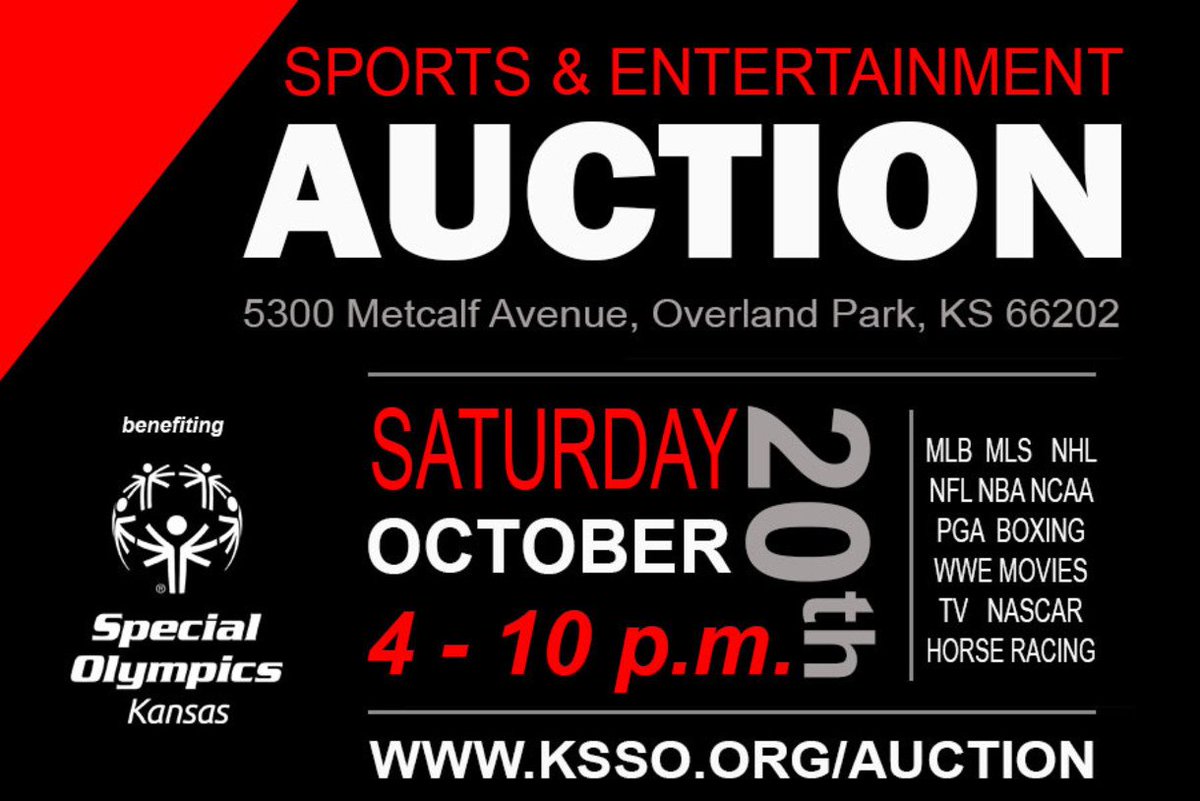 SOKansasCEO's tweet photo. @KansasCityESPN Sports and Entertainment Auction coming October 20th... @kccambassadors   Proceeds go to @sokansas 

@Chiefs @all_around_kc @kccares https://t.co/eiD24Uz6wU