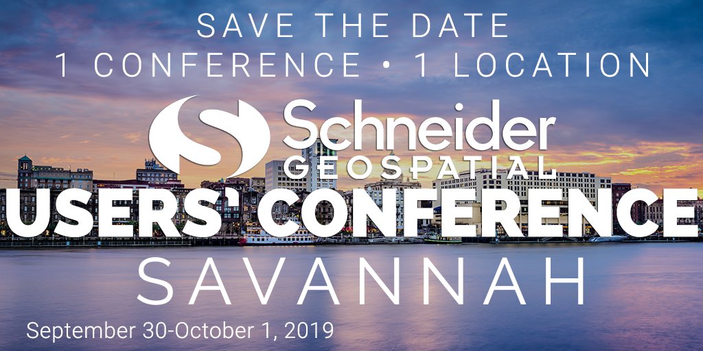 Beacon (@beaconinfo) on Twitter photo Save the date! <a href="/GISSchneider/">Schneider Geospatial</a> Users' Conference is in Savannah! September 30-October 1, 2019! #SGUC2019 Save the date! <a href="/GISSchneider/">Schneider Geospatial</a> Users' Conference is in Savannah! September 30-October 1, 2019! #SGUC2019