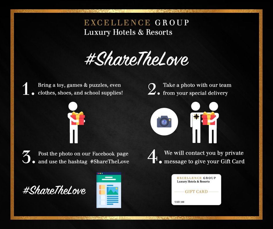 TheExcellenceCo's tweet photo. YOU + Excellence Group for a noble cause! ππ€π Help us bringing love and happiness to the local kids through our #ShareTheLove Special! πβ½πβ¨ Join us and GET a USD 100 Gift Card in return!! π #ExcellenceGroup https://t.co/xoxxfDJy2N https://t.co/ITVRQO8CtS