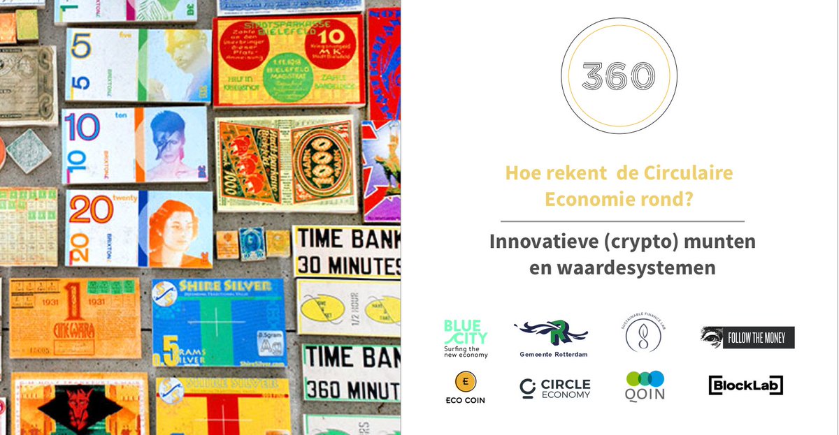 Wat hebben #cryptocurrencies te maken met transitie naar een #circulaireeconomie? Hoe komen we tot een geld systeem dat een duurzame economie mogelijk maakt? Meer hierover: op 17 oktober in <a href="/BlueCity010/">BlueCity010</a> m/ @ftm_NL @Qoin <a href="/circleeconomy/">Raphael Lopoukhine</a> @theecocoin tickets: bit.ly/360-II