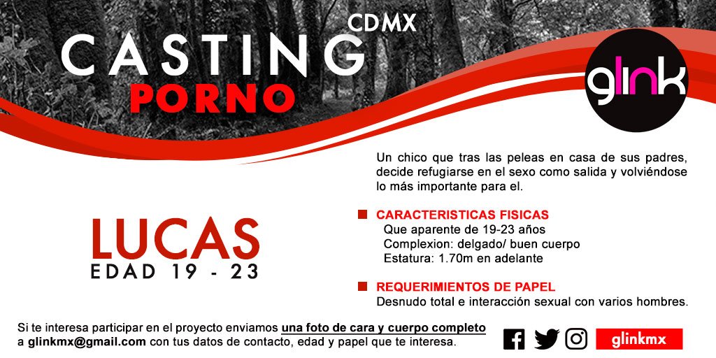 glinkmx's tweet photo. Otro personaje que buscamos para nuestro CORTO PORNO es nuestro protagonista Lucas de 19 a 23 (o que los aparente) con mucho carisma sin miedo a enseñar y las siguientes características. https://t.co/6NXDsU9kX0