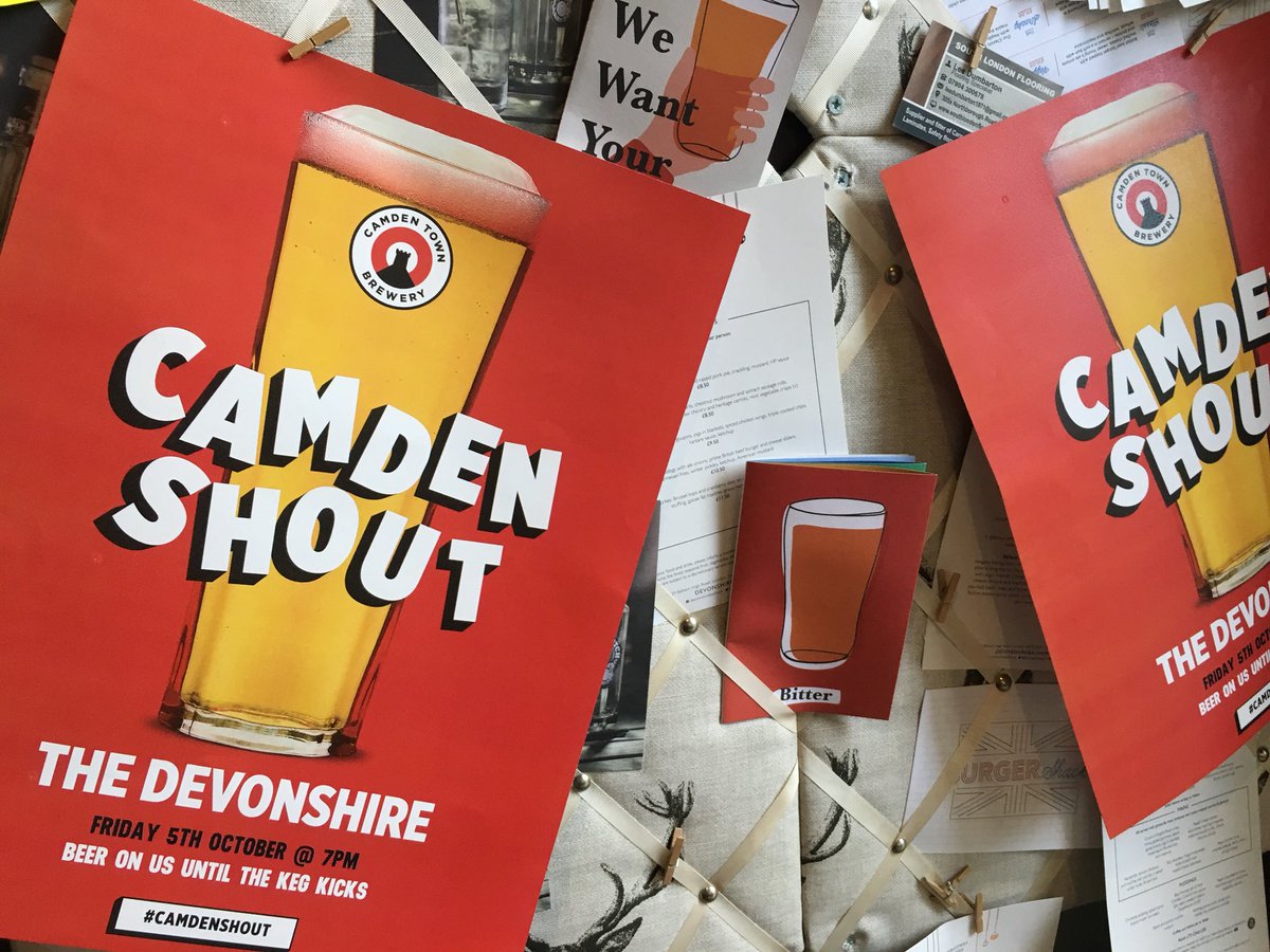 thedevbalham's tweet photo. S H O U T 🍺 F O R 🍺 B E E R !
Tomorrow @ 6pm.
Free @CamdenBrewery Hells Lager until the keg kicks it!
That’s 88 pints if you’ve got enough hands 😉 #FridayFeeling #afterworkpints https://t.co/qQZ9w5WVF8