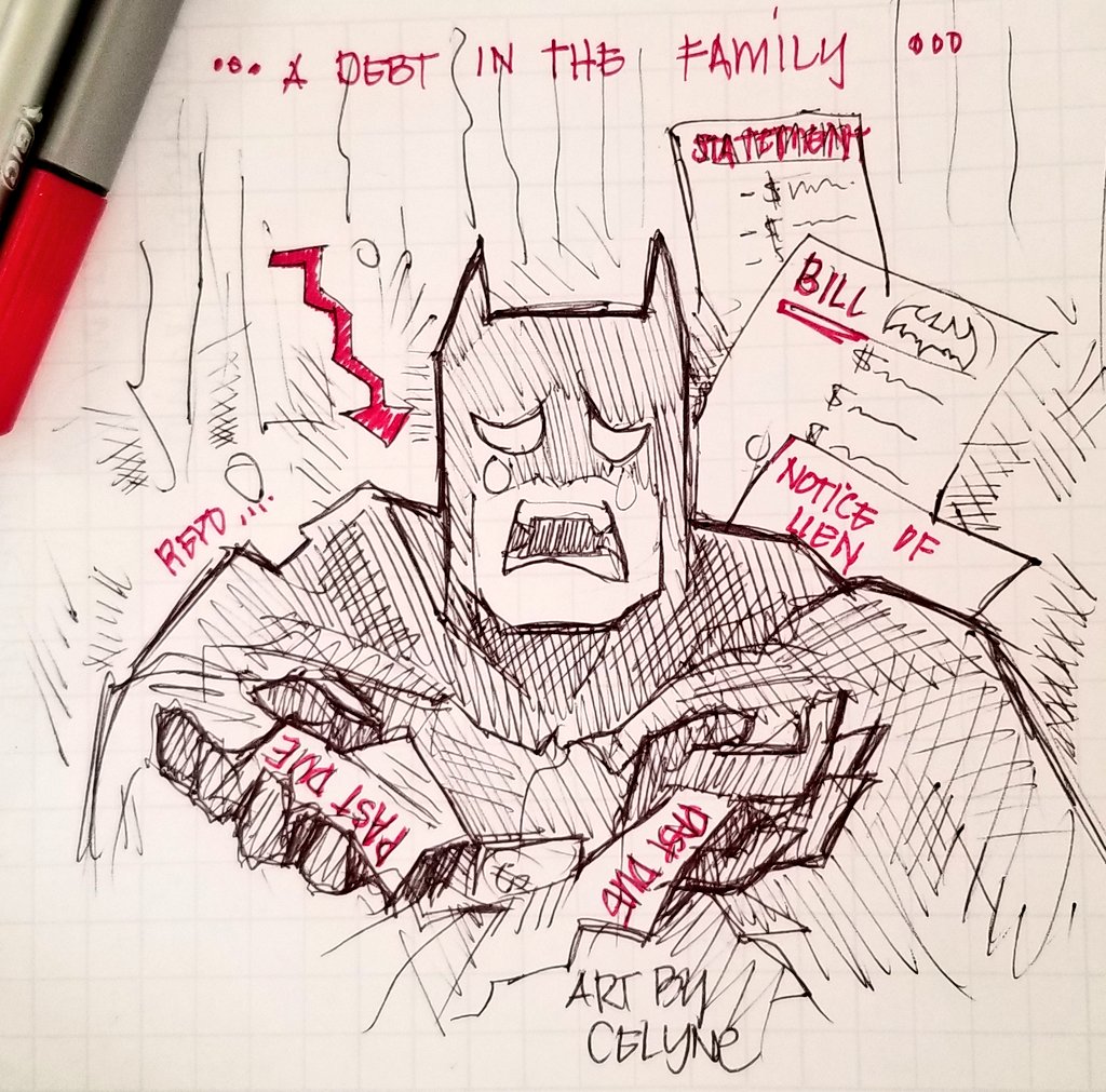 ArtByCelyne's tweet photo. I am sure this has been drawn before. But today is Accounts Receivable day at the office... π
#Inktober2018 #workadoodle #batman https://t.co/JN3eEXGKeD