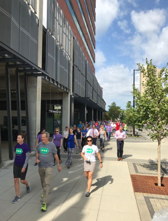 UFGInsurance's tweet photo. UFG employees got their walk on yesterday for the 
@HealthiestIowa  State Annual Walk! Great to see @IAGovernor  Reynolds, Healthiest State Initiative Board VP @JeffRussell02 and City Manager Pomeranz walking through downtown @CityofCRiowa #GetYourWalkOn2018 https://t.co/r5sk9132VI