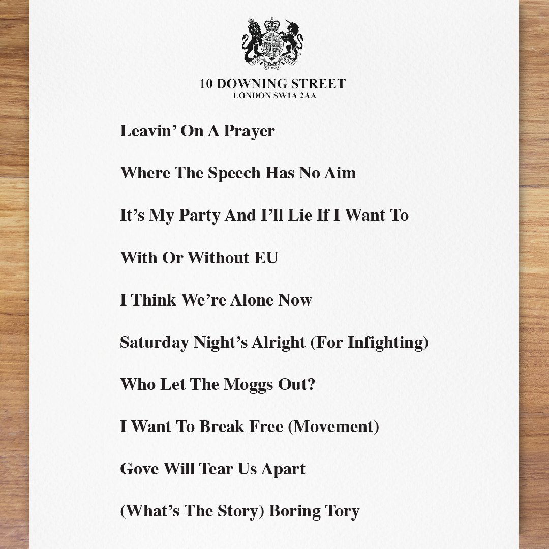 Leaked document reveals other songs considered for Theresa May's conference speech: