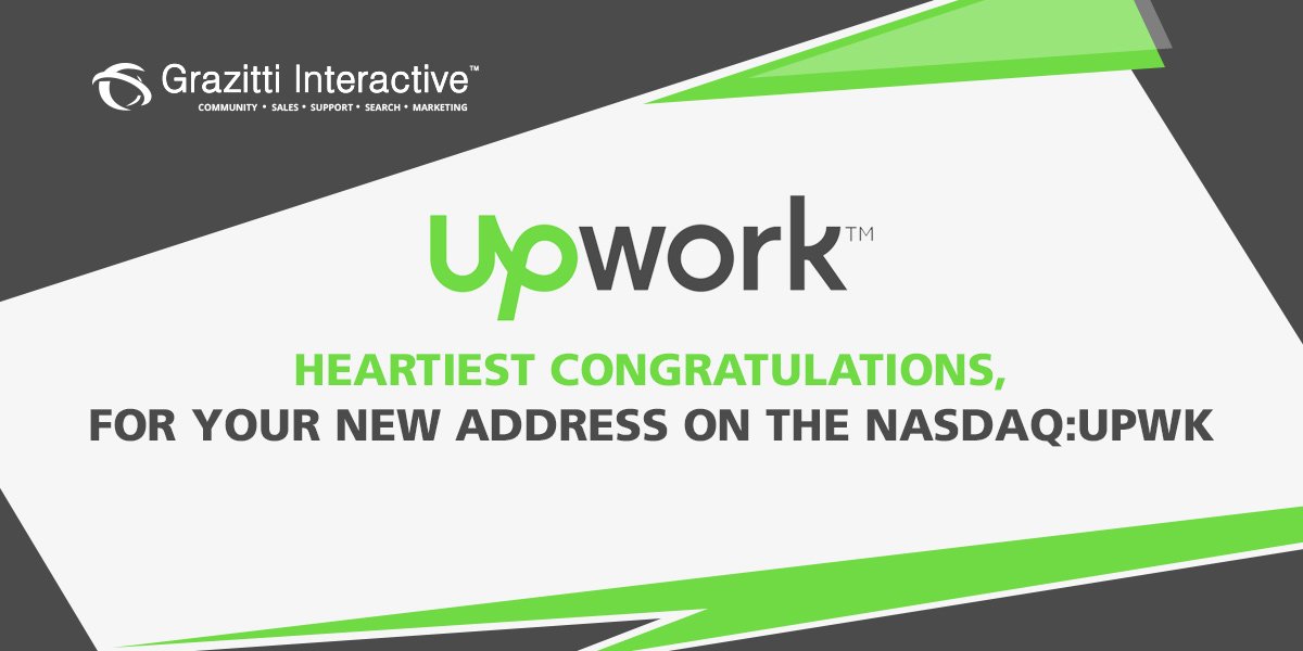 Grazitti's tweet photo. Congratulations to our customer #UpworkTogether for a successful IPO and listing on the @Nasdaq! @Upwork https://t.co/qjKIXXF4MA