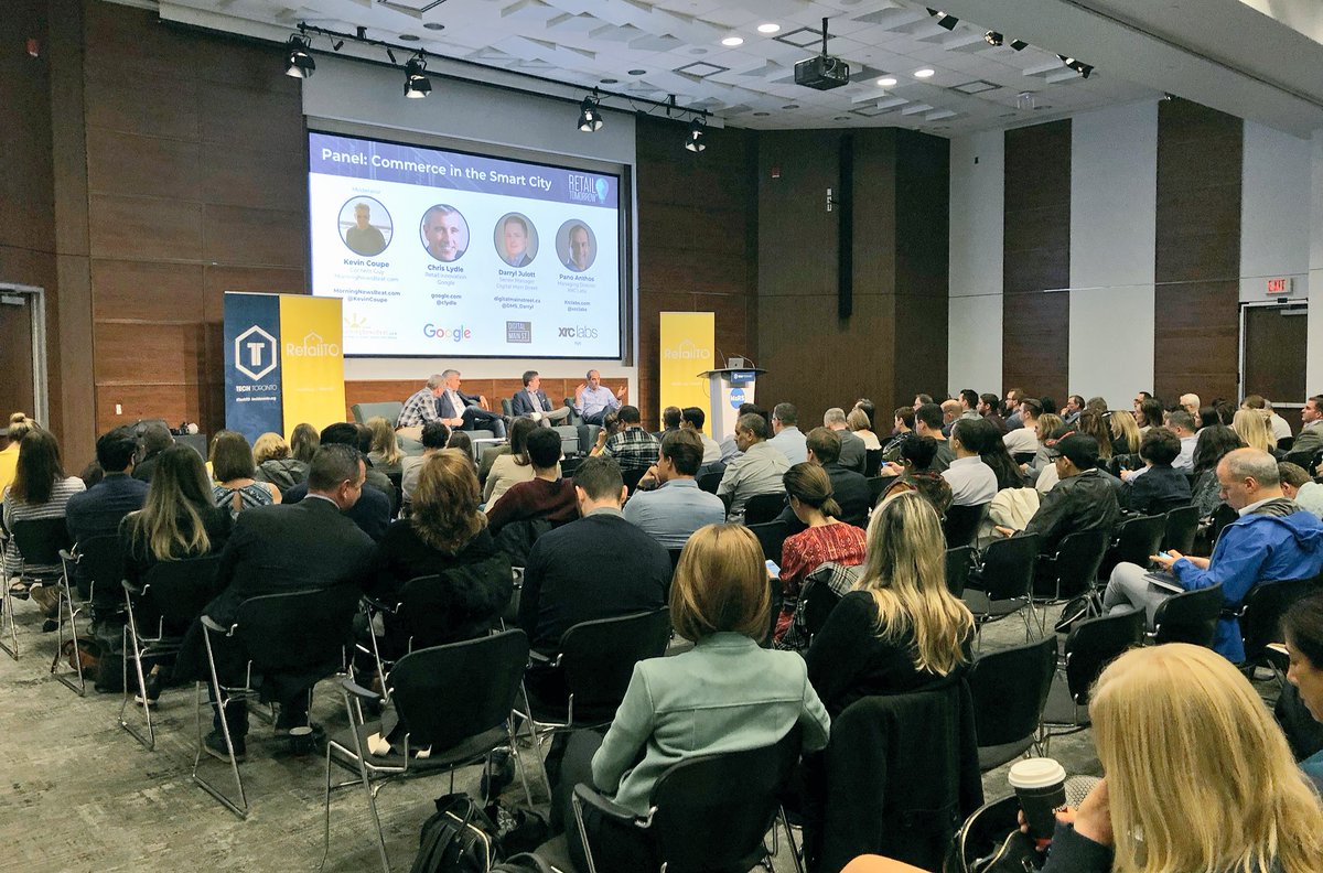 Thrilled to partner w/Toronto’s 1st #RetailTO event! Great panel on smart cities &amp; bringing tech into public spaces to create custom, relevant &amp; seamless experiences. Thx <a href="/MarieChevy/">Marie Chevrier Schwartz</a> @TheSamplerApp, for bringing this all to life! #RetailTomorrow #Loyalty