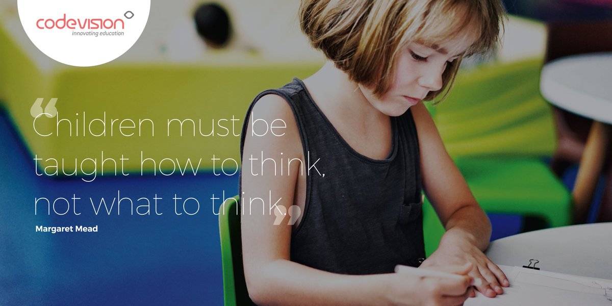 ChildMusicNetwk's tweet image. RT @Codevision_Edu: "Children must be taught how to think, not what to think." by Margaret Mead
##Codevision #EducationQuotes