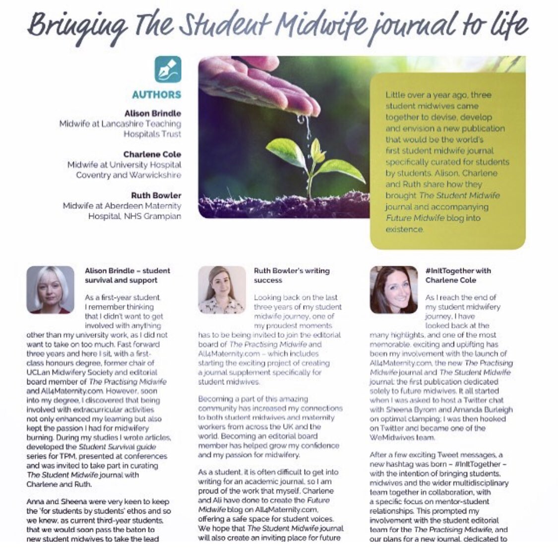 Today #thestudentmidwife journal was born. Conception took place with a Skype call between myself @ali_brinners @sagefeminist_ <a href="/acbmidwife/">✨Dr Anna Byrom✨She/Her #NTFS2019</a> and the gestation period has been a year! I am so proud to have been involved in this wonderful project and can’t wait to see it grow