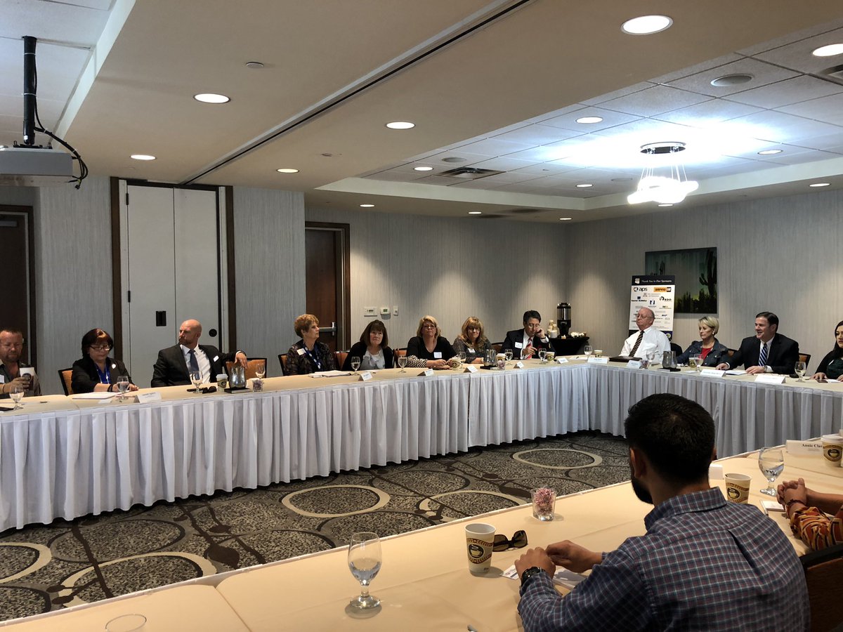 DougDucey's tweet photo. We are here in #Yuma meeting with non-profit leaders to hear about their needs in the community. Issues being talked about at the table include senior care, victim response, homelessness, substance abuse, nutrition support and mental health assistance. https://t.co/vaRuRUs3vP