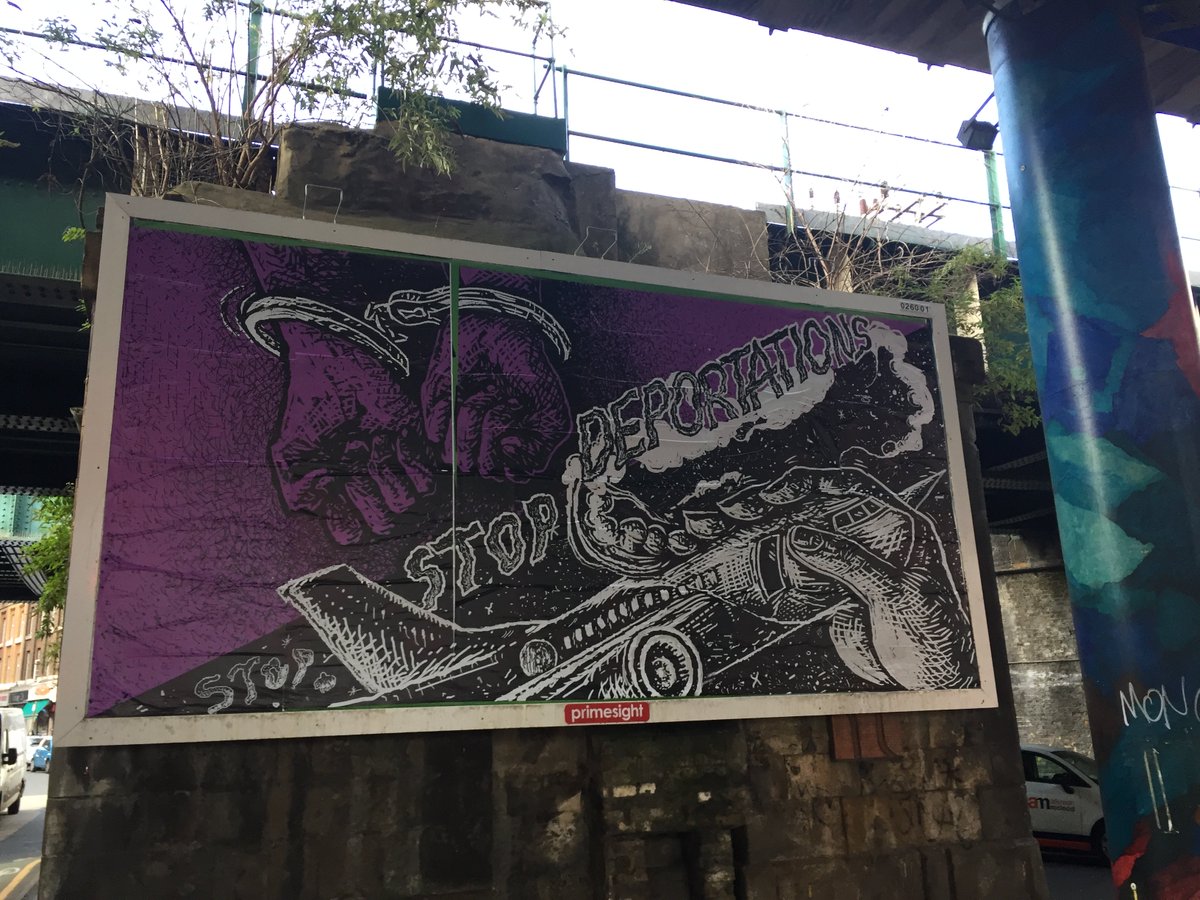 Subvertised #illustrefeccia solidarity billboard for <a href="/EDeportations/">End Deportations</a> still going strong!

Support the #Stansted15: enddeportations.com/event/end-depo…