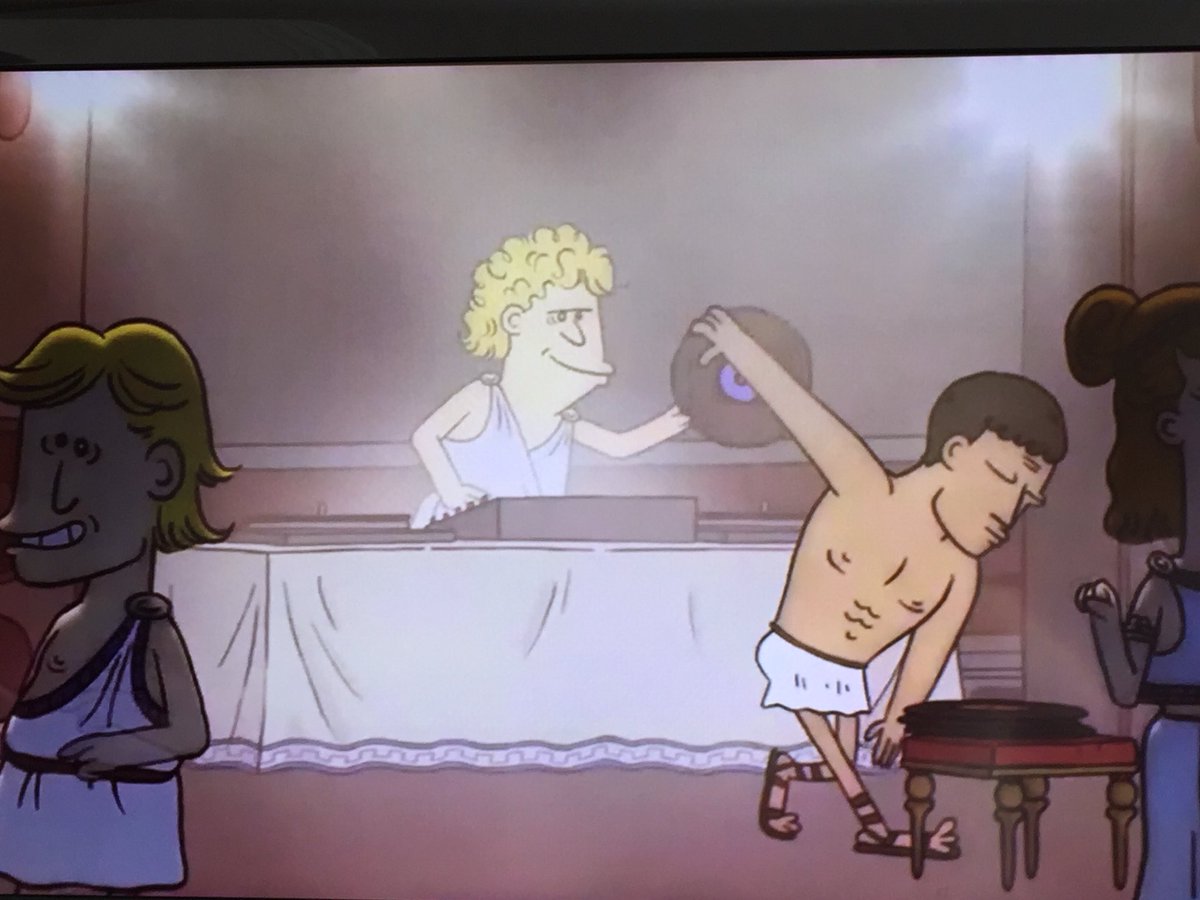LiaCamel92's tweet photo. Le #Discobole s’est recyclé : il passe les vinyles au DJ. Y avait une teuf d’enfer chez Pénélope @ARTEfr . #50NuancesdeGrecs par @jul_auteur , mon éclat de rire quotidien. Cf aussi l’épisode sur le GREXIT 😄 @scribeaccroupi @antiquipop @MuseeLouvre https://t.co/chTNNDoYBz