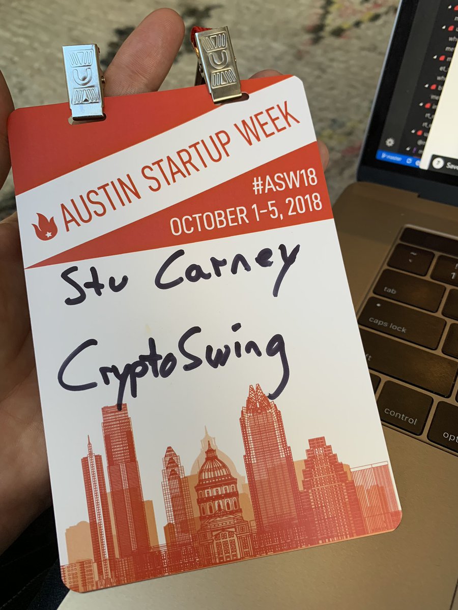 stucarney's tweet image. Representing @CryptoSwingApp here at #ASW18. #Crypto #ios #swingtrading