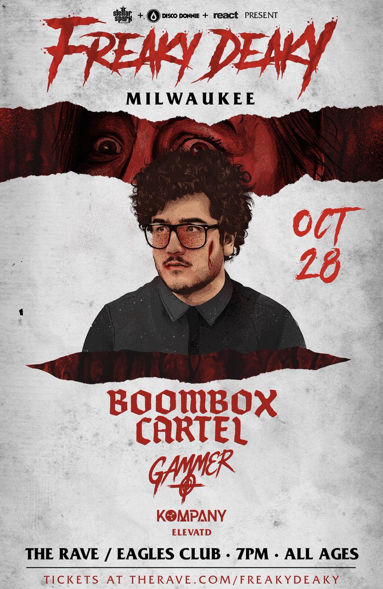 ELEVATDMusic's tweet photo. Sup guys 😈

RT &amp; Follow @getfreakydeaky &amp; Us to win 2 tickets to Freaky Deaky 10.28 at @therave w/ @Kompanymusic @DJGammer @BoomboxCartel &amp; Us!

🤘🏽 https://t.co/V4jg3nQeZa