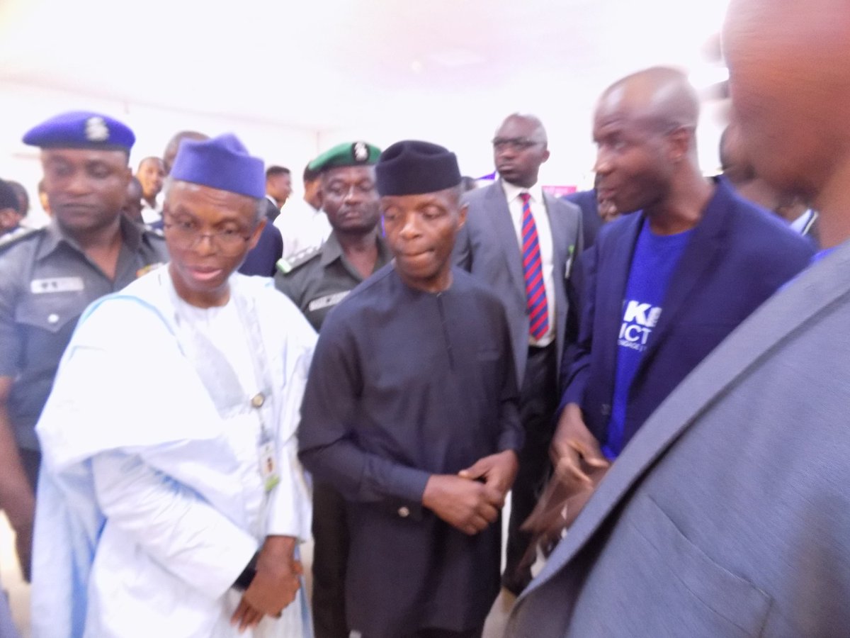 InvestKaduna's tweet photo. VP @ProfOsinbajo &amp; @GovKaduna @elrufai  visit @KadHub after National MSME Clinic - Kaduna Edition at Umaru Musa Yar’adua Hall.
#MSMEClinicsNG
#kadunaAtWork
 #InvestInNigeria https://t.co/D7vv0kEzpu