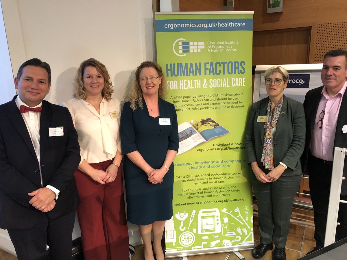CIEHF's tweet photo. Thrilled to welcome @HSELive Cora McCaughan to #HumanFactors in Health &amp; Social Care #whitepaper launch. @lanalex83 @SueHignett @IanRandleHuTech @pbnes #ciehfhealthcare https://t.co/LAHDo5jIKa
