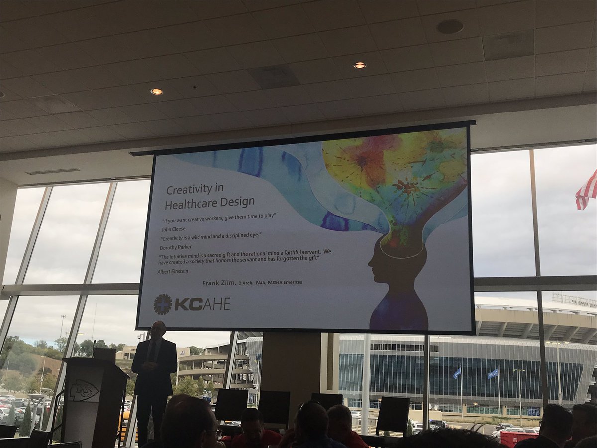 markpchrisman's tweet image. Inspiring presentation on the creative mind! Great information from @ArcD_KU Frank Zilm @KCAHEorg #FallEvent