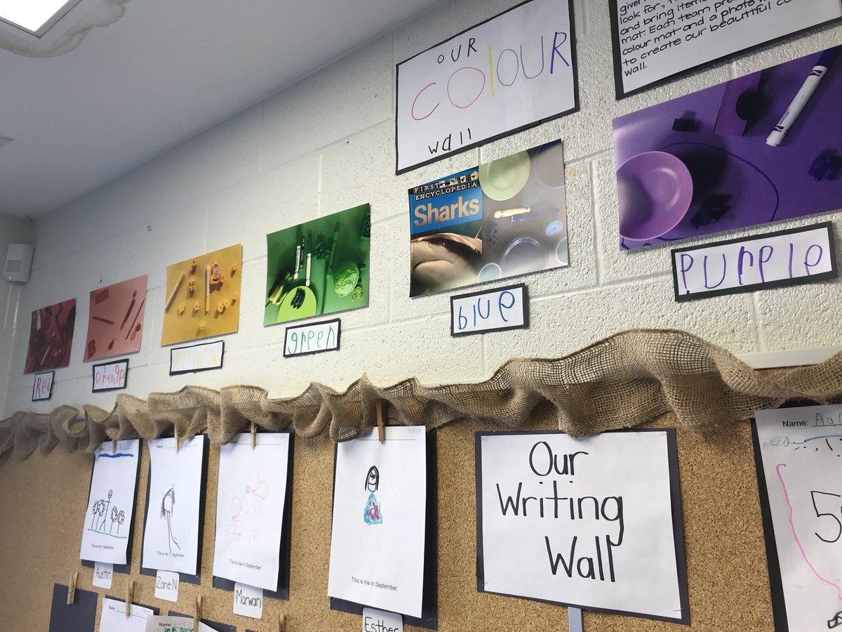MsKDixonsClass's tweet photo. Our absolutely stunning co-created Colour Wall! #HDSB #kindergarten #westoakps #colourwall #buildingourclassroomtogether https://t.co/hQTfJetlHt