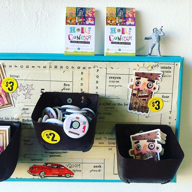 HOLLiCONGER's tweet photo. Arty stickers &amp; buttons 😍 You can get them at @northtradestreetarts this month. #supportlocalart #supportartists @dada1stfridaygalleryhop -
#stickers #buttons #gallery #artswag #wsnc #galleryhop #wsncart #wsncartist #dtws #artstickers #artbuttons https://t.co/LWhEc6XRmZ https://t.co/cnIzq59LN9