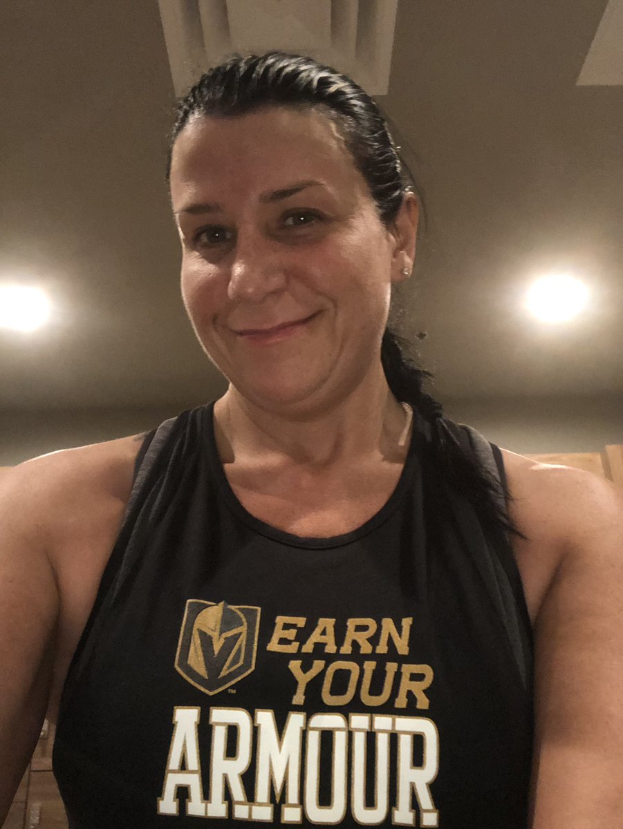 Chi_townAlisa's tweet photo. Happy Hockey Day Everyone!!! I represented #VGK during my morning workouts at #TruFusion!! #goknightsgo Can’t wait for #2Knight! #VegasBorn https://t.co/28AGr0f5oY